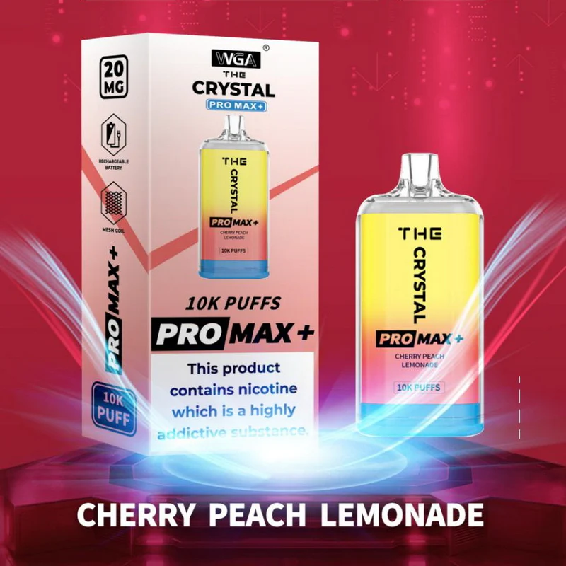  Cherry Peach Lemonade by WGA Crystal Pro Max Plus 10000 Disposable Vape